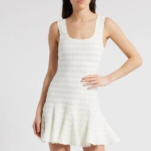 LoveShackFancy | Maryanne Knit Mini Dress IVORY |L | NWT